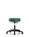 Vinyl Stool without Back - Desk Height with Casters in Colonial Blue Trailblazer Vinyl VDHSO-RG-RC-8546