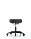 Vinyl Stool without Back - Desk Height with Casters in Imperial Blue Trailblazer Vinyl VDHSO-RG-RC-8582