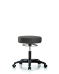 Vinyl Stool without Back - Desk Height with Casters in Charcoal Trailblazer Vinyl VDHSO-RG-RC-8605