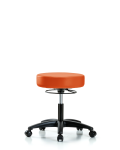 Vinyl Stool without Back - Desk Height with Casters in Orange Kist Trailblazer Vinyl VDHSO-RG-RC-8613
