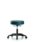 Vinyl Stool without Back - Desk Height with Casters in Marine Blue Supernova Vinyl VDHSO-RG-RC-8801