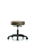 Vinyl Stool without Back - Desk Height with Casters in Taupe Supernova Vinyl VDHSO-RG-RC-8809
