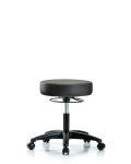 Vinyl Stool without Back - Desk Height with Casters in Carbon Supernova Vinyl VDHSO-RG-RC-8823