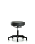 Vinyl Stool without Back - Desk Height with Stationary Glides in Carbon Supernova Vinyl VDHSO-RG-RG-8823