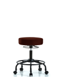 Vinyl Stool without Back - Desk Height with Round Tube Base & Casters in Burgundy Trailblazer Vinyl VDHSO-RT-RC-8569