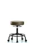 Vinyl Stool without Back - Desk Height with Round Tube Base & Casters in Taupe Supernova Vinyl VDHSO-RT-RC-8809