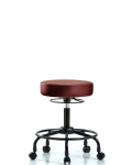 Vinyl Stool without Back - Desk Height with Round Tube Base & Casters in Taupe Supernova Vinyl VDHSO-RT-RC-8815