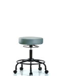 Vinyl Stool without Back - Desk Height with Round Tube Base & Casters in Storm Supernova Vinyl VDHSO-RT-RC-8822