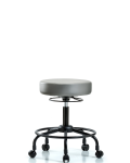 Vinyl Stool without Back - Desk Height with Round Tube Base & Casters in Sterling Supernova Vinyl VDHSO-RT-RC-8840