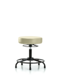 Vinyl Stool without Back - Desk Height with Round Tube Base & Stationary Glides in Adobe White Trailblazer Vinyl VDHSO-RT-RG-8501