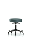 Vinyl Stool without Back - Desk Height with Round Tube Base & Stationary Glides in Colonial Blue Trailblazer Vinyl VDHSO-RT-RG-8546