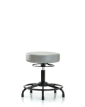 Vinyl Stool without Back - Desk Height with Round Tube Base & Stationary Glides in Dove Trailblazer Vinyl VDHSO-RT-RG-8567