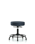 Vinyl Stool without Back - Desk Height with Round Tube Base & Stationary Glides in Imperial Blue Trailblazer Vinyl VDHSO-RT-RG-8582