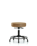 Vinyl Stool without Back - Desk Height with Round Tube Base & Stationary Glides in Taupe Trailblazer Vinyl VDHSO-RT-RG-8584