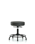 Vinyl Stool without Back - Desk Height with Round Tube Base & Stationary Glides in Charcoal Trailblazer Vinyl VDHSO-RT-RG-8605