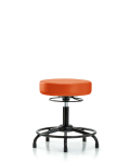 Vinyl Stool without Back - Desk Height with Round Tube Base & Stationary Glides in Orange Kist Trailblazer Vinyl VDHSO-RT-RG-8613