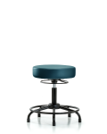 Vinyl Stool without Back - Desk Height with Round Tube Base & Stationary Glides in Marine Blue Supernova Vinyl VDHSO-RT-RG-8801