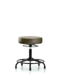 Vinyl Stool without Back - Desk Height with Round Tube Base & Stationary Glides in Taupe Supernova Vinyl VDHSO-RT-RG-8809
