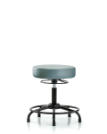 Vinyl Stool without Back - Desk Height with Round Tube Base & Stationary Glides in Storm Supernova Vinyl VDHSO-RT-RG-8822