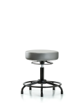 Vinyl Stool without Back - Desk Height with Round Tube Base & Stationary Glides in Sterling Supernova Vinyl VDHSO-RT-RG-8840