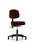 Vinyl Stool with Back - Desk Height with Stationary Glides in Burgundy Trailblazer Vinyl VDHST-RG-T0-RG-8569