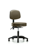 Vinyl Stool with Back - Desk Height with Stationary Glides in Taupe Supernova Vinyl VDHST-RG-T0-RG-8809