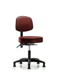 Vinyl Stool with Back - Desk Height with Stationary Glides in Taupe Supernova Vinyl VDHST-RG-T0-RG-8815