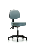 Vinyl Stool with Back - Desk Height with Seat Tilt & Stationary Glides in Storm Supernova Vinyl VDHST-RG-T1-RG-8822