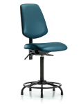 Vinyl Chair - High Bench Height with Round Tube Base, Medium Back, & Stationary Glides in Marine Blue Supernova Vinyl VHBCH-MB-RT-T0-A0-RG-8801