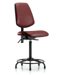 Vinyl Chair - High Bench Height with Round Tube Base, Medium Back, & Stationary Glides in Borscht Supernova Vinyl VHBCH-MB-RT-T0-A0-RG-8815