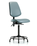 Vinyl Chair - High Bench Height with Round Tube Base, Medium Back, & Stationary Glides in Storm Supernova Vinyl VHBCH-MB-RT-T0-A0-RG-8822