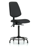 Vinyl Chair - High Bench Height with Round Tube Base, Medium Back, Seat Tilt, & Stationary Glides in Black Trailblazer Vinyl VHBCH-MB-RT-T1-A0-RG-8540
