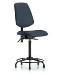 Vinyl Chair - High Bench Height with Round Tube Base, Medium Back, Seat Tilt, & Stationary Glides in Imperial Blue Trailblazer Vinyl VHBCH-MB-RT-T1-A0-RG-8582