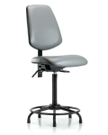 Vinyl Chair - High Bench Height with Round Tube Base, Medium Back, Seat Tilt, & Stationary Glides in Sterling Supernova Vinyl VHBCH-MB-RT-T1-A0-RG-8840
