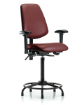 Vinyl Chair - High Bench Height with Round Tube Base, Medium Back, Seat Tilt, Adjustable Arms, & Stationary Glides in Borscht Supernova Vinyl VHBCH-MB-RT-T1-A1-RG-8815