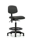 Vinyl Chair - High Bench Height with Black Foot Ring & Stationary Glides in Charcoal Trailblazer Vinyl VHBCH-RG-T0-A0-BF-RG-8605