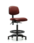 Vinyl Chair - High Bench Height with Black Foot Ring & Stationary Glides in Borscht Supernova Vinyl VHBCH-RG-T0-A0-BF-RG-8815