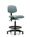Vinyl Chair - High Bench Height with Black Foot Ring & Stationary Glides in Storm Supernova Vinyl VHBCH-RG-T0-A0-BF-RG-8822