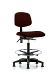 Vinyl Chair - High Bench Height with Chrome Foot Ring & Stationary Glides in Burgundy Trailblazer Vinyl VHBCH-RG-T0-A0-CF-RG-8569