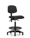 Vinyl Chair - High Bench Height with Seat Tilt, Black Foot Ring, & Stationary Glides in Black Trailblazer Vinyl VHBCH-RG-T1-A0-BF-RG-8540