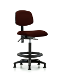 Vinyl Chair - High Bench Height with Seat Tilt, Black Foot Ring, & Stationary Glides in Burgundy Trailblazer Vinyl VHBCH-RG-T1-A0-BF-RG-8569