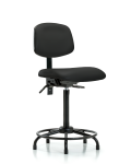 Vinyl Chair - High Bench Height with Round Tube Base & Stationary Glides in Black Trailblazer Vinyl VHBCH-RT-T0-A0-RG-8540