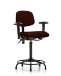 Vinyl Chair - High Bench Height with Round Tube Base, Adjustable Arms, & Stationary Glides in Burgundy Trailblazer Vinyl VHBCH-RT-T0-A1-RG-8569