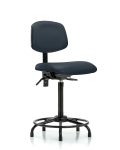 Vinyl Chair - High Bench Height with Round Tube Base, Seat Tilt, & Stationary Glides in Imperial Blue Trailblazer Vinyl VHBCH-RT-T1-A0-RG-8582