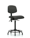 Vinyl Chair - High Bench Height with Round Tube Base, Seat Tilt, & Stationary Glides in Charcoal Trailblazer Vinyl VHBCH-RT-T1-A0-RG-8605
