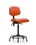Vinyl Chair - High Bench Height with Round Tube Base, Seat Tilt, & Stationary Glides in Orange Kist Trailblazer Vinyl VHBCH-RT-T1-A0-RG-8613