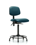 Vinyl Chair - High Bench Height with Round Tube Base, Seat Tilt, & Stationary Glides in Marine Blue Supernova Vinyl VHBCH-RT-T1-A0-RG-8801