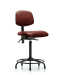 Vinyl Chair - High Bench Height with Round Tube Base, Seat Tilt, & Stationary Glides in Borscht Supernova Vinyl VHBCH-RT-T1-A0-RG-8815