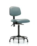 Vinyl Chair - High Bench Height with Round Tube Base, Seat Tilt, & Stationary Glides in Storm Supernova Vinyl VHBCH-RT-T1-A0-RG-8822