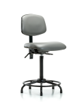 Vinyl Chair - High Bench Height with Round Tube Base, Seat Tilt, & Stationary Glides in Sterling Supernova Vinyl VHBCH-RT-T1-A0-RG-8840